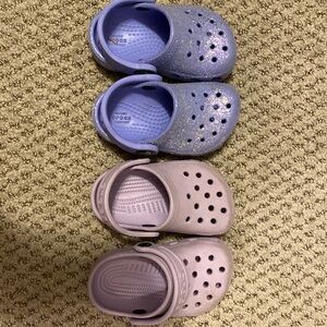 2 pairs toddler crocs